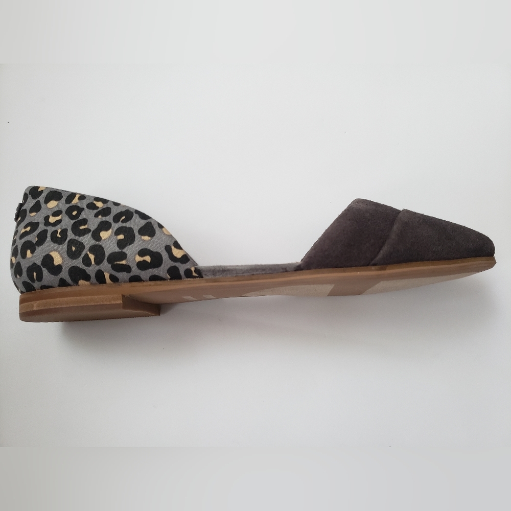TOMS Jutti D'Orsay Leopard Loafer Flat Gray Color Size 6 - Picture 6 of 13